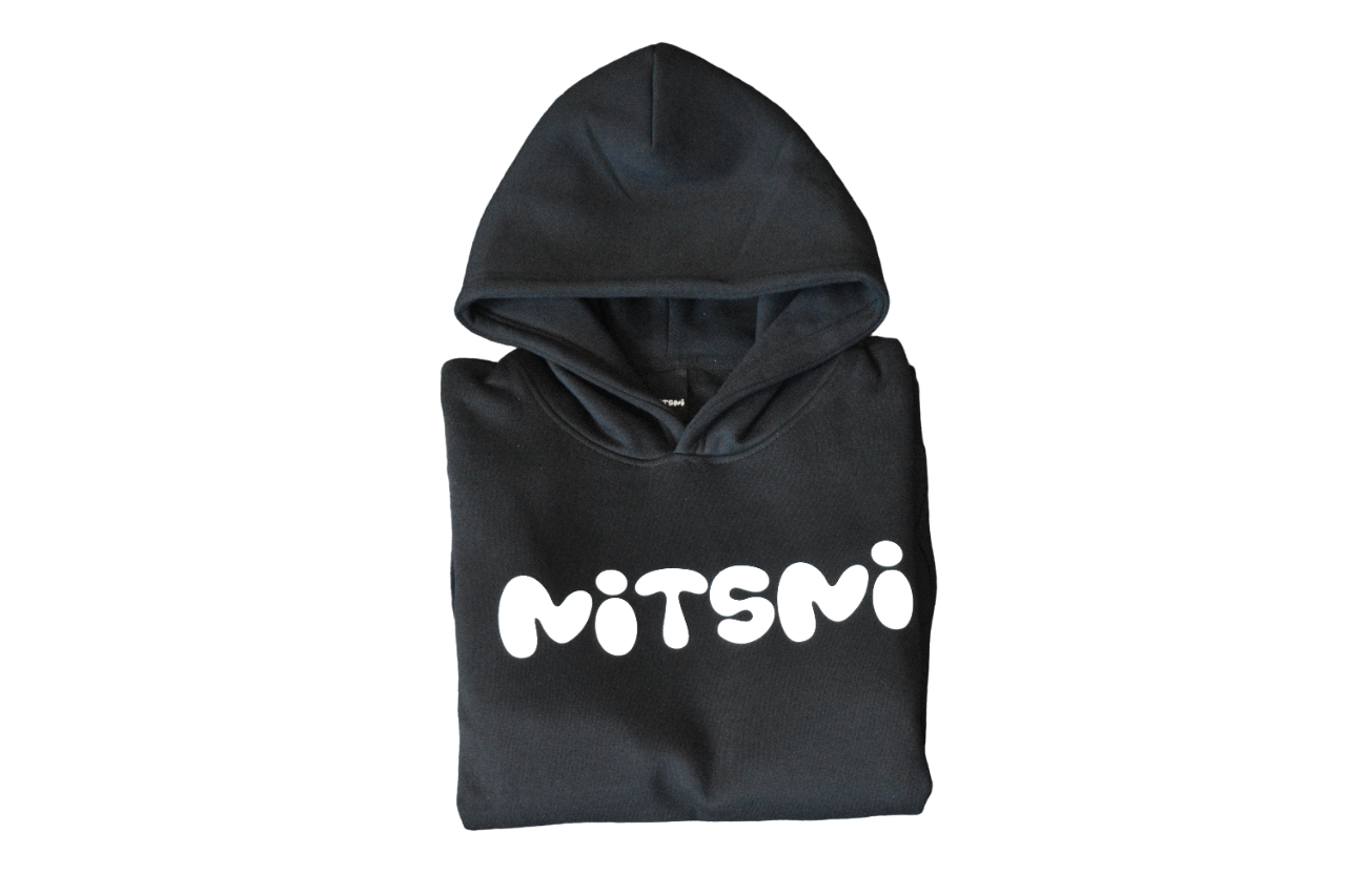 Mitsmi Puff Print Hoodie BLACK