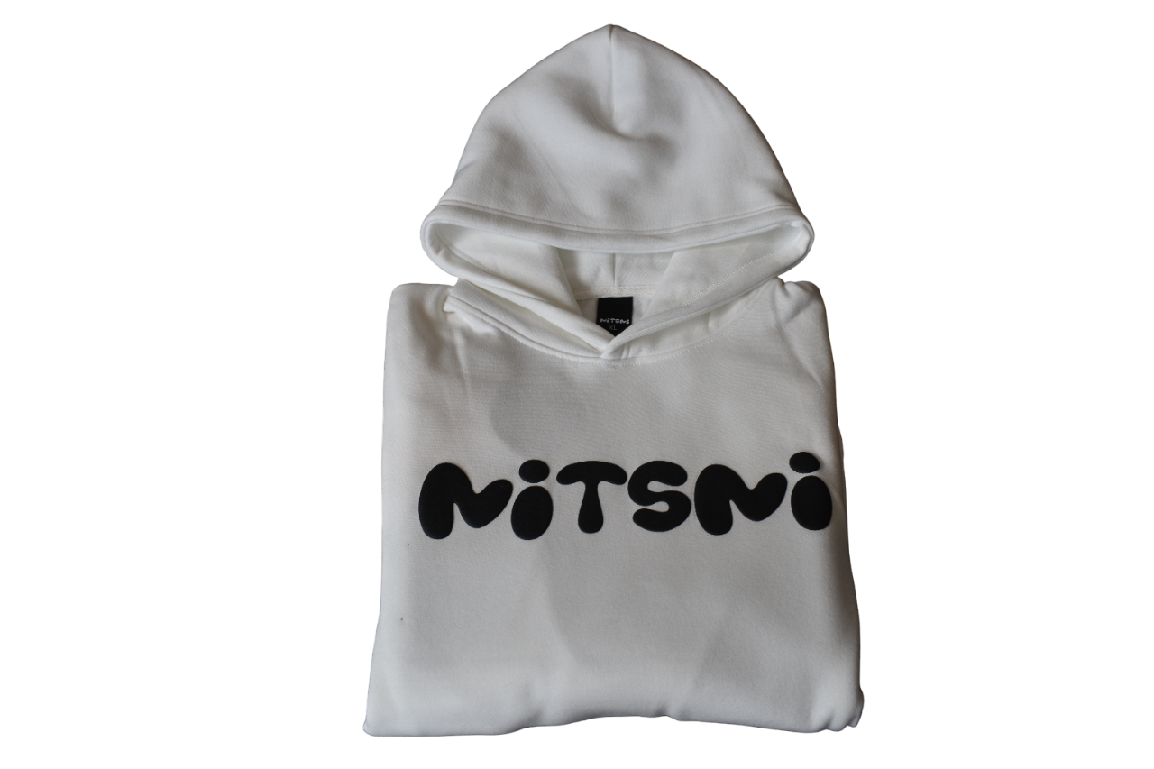 Mitsmi Puff Print Hoodie WHITE